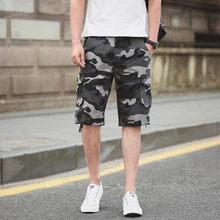 Для мужчин шорты-карго Повседневное свободные короткие штаны камуфляж Военная Летний стиль по колено Большой размер 40 42 44 хлопковые шорты Для мужчин