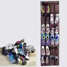 24 ячейки нетканые двери хранение, портфель для хранения с аксессуара крючки три крючка черный Кофе Цвет обуви коробка для хранения обуви