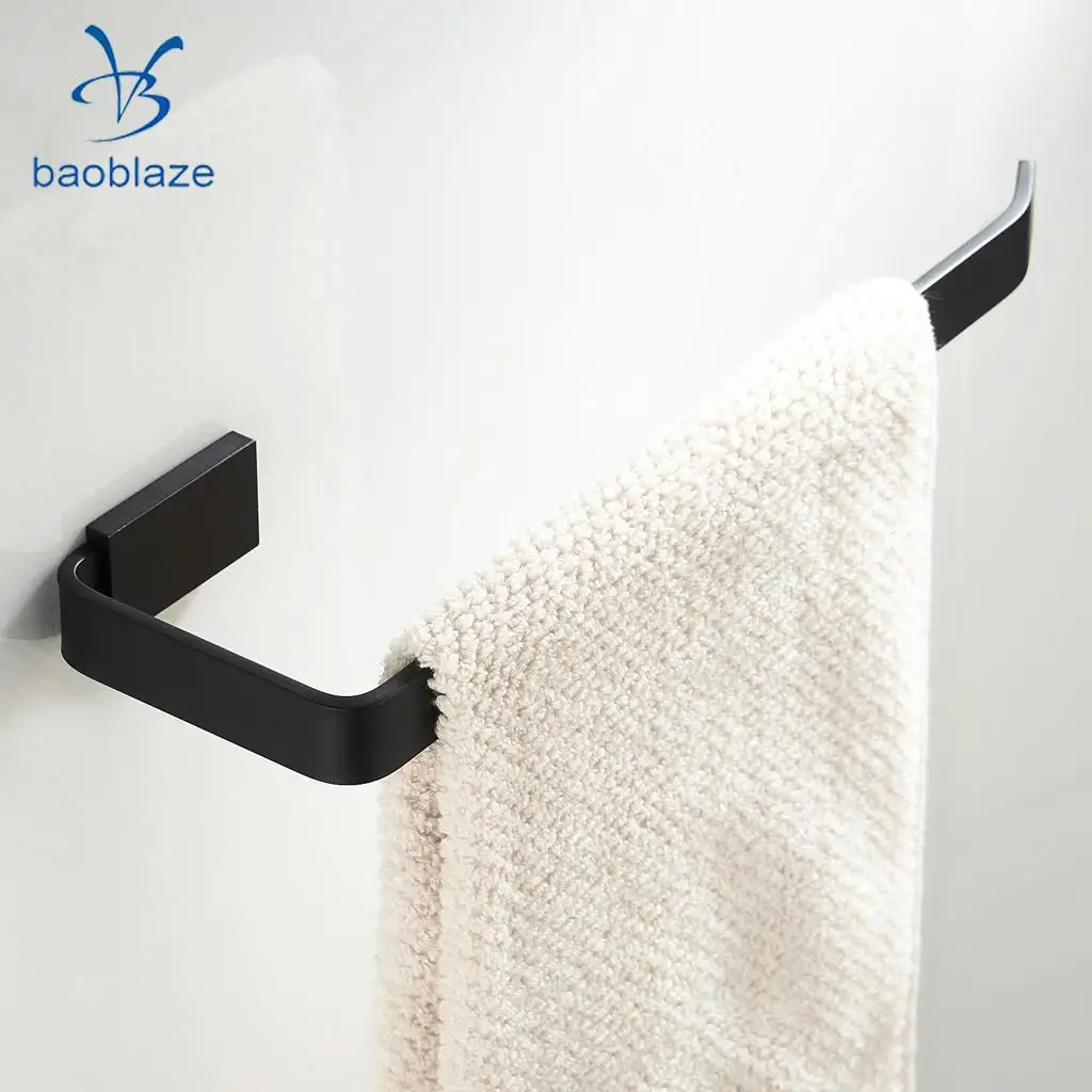 3-6kg BLACK Brass Towel Rack Shelf Rail Paper Roll Toilet Bathroom Shower Organizer Brush Holder Robe Wall Hanger