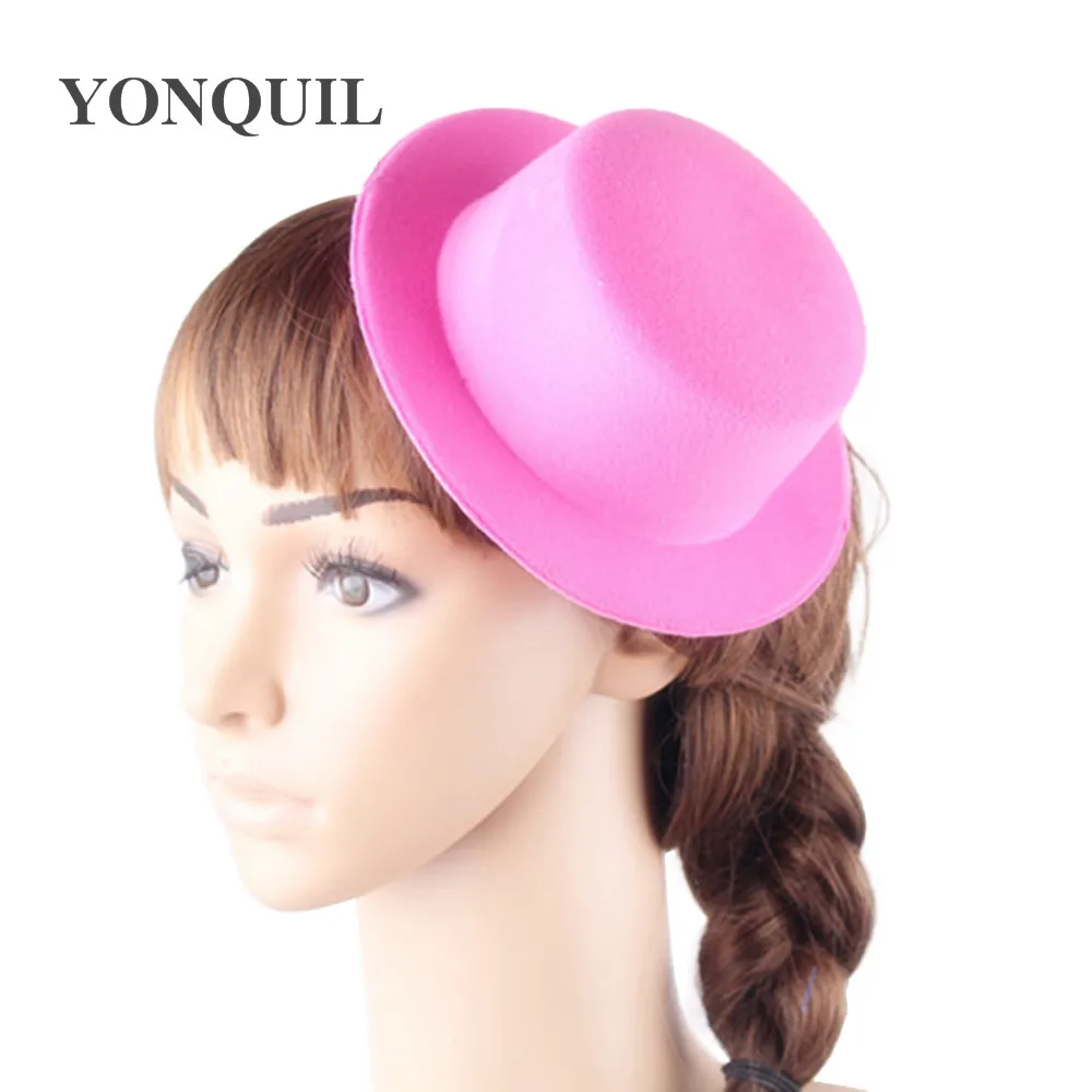 Pink Felt Bush Hat Women 17CM Mini Top Hat Children Fascinator