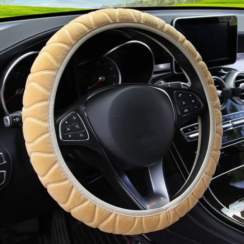 

Three-Dimensional Plush Elastic Type Car Steering Wheel Cover DIY Car Steering Wheel Cover New