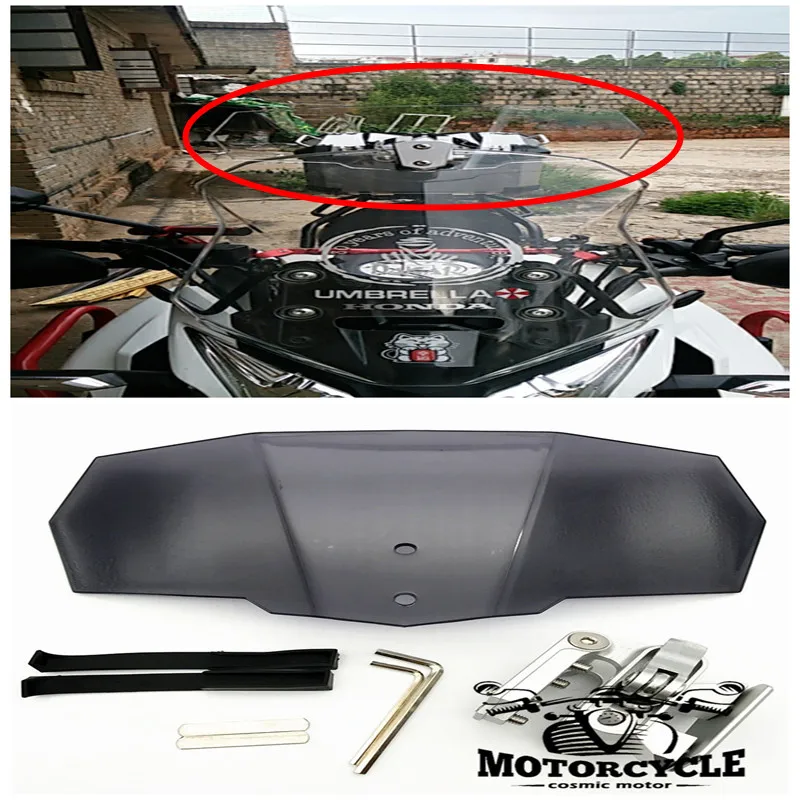 

Upper Windshield Riser Adapter Adjustable Windscreen w Mount Bracket for Suzuki DL250 V-Storm DL650 DL1000 For Yamaha Tracer 700