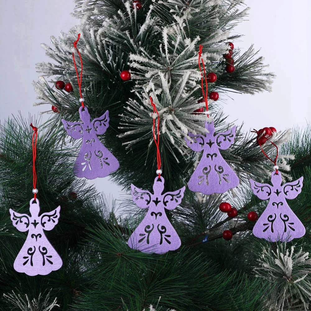 5pcs/lot Non woven fabric Christmas Angel hollow Exquisite pendant