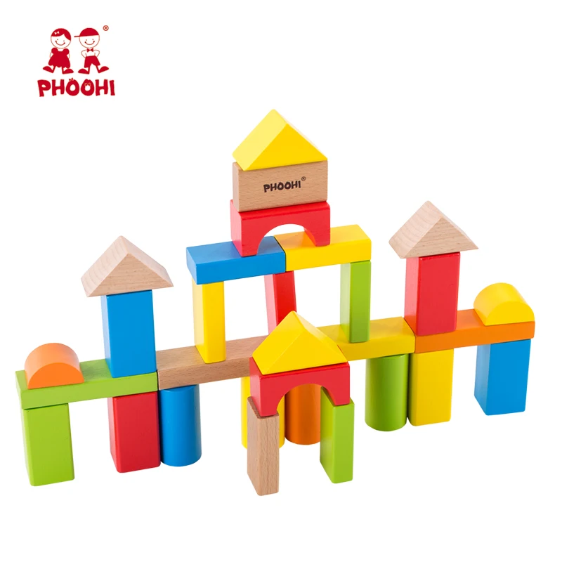 

Kids Wooden Building Block 30 PCS Baby Preschool Educational Learning Block Set For Toddler PHOOHI