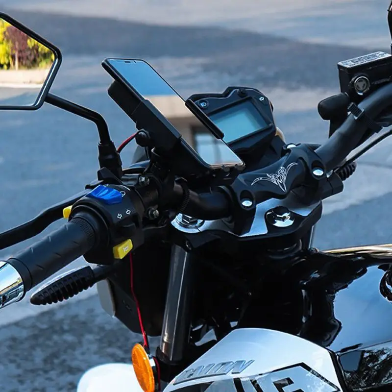 

Waterproof Motorbike Motorcycle Handlebar Mirror Cell Phone Mount Holder with Switch QC 3.0 USB Type C PD Fast Charger for iPhon