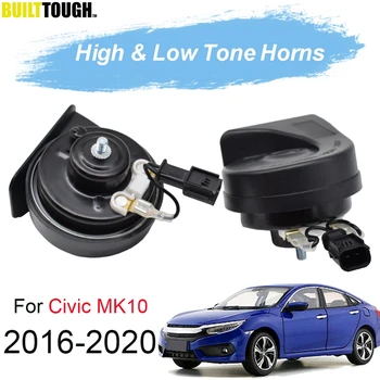 

For Honda Civic MK10 2016 2017 2018 2019 2020 Snail Horn 12V Loud Waterproof Auto Horns 410/510Hz Dual Pitch Car Horns