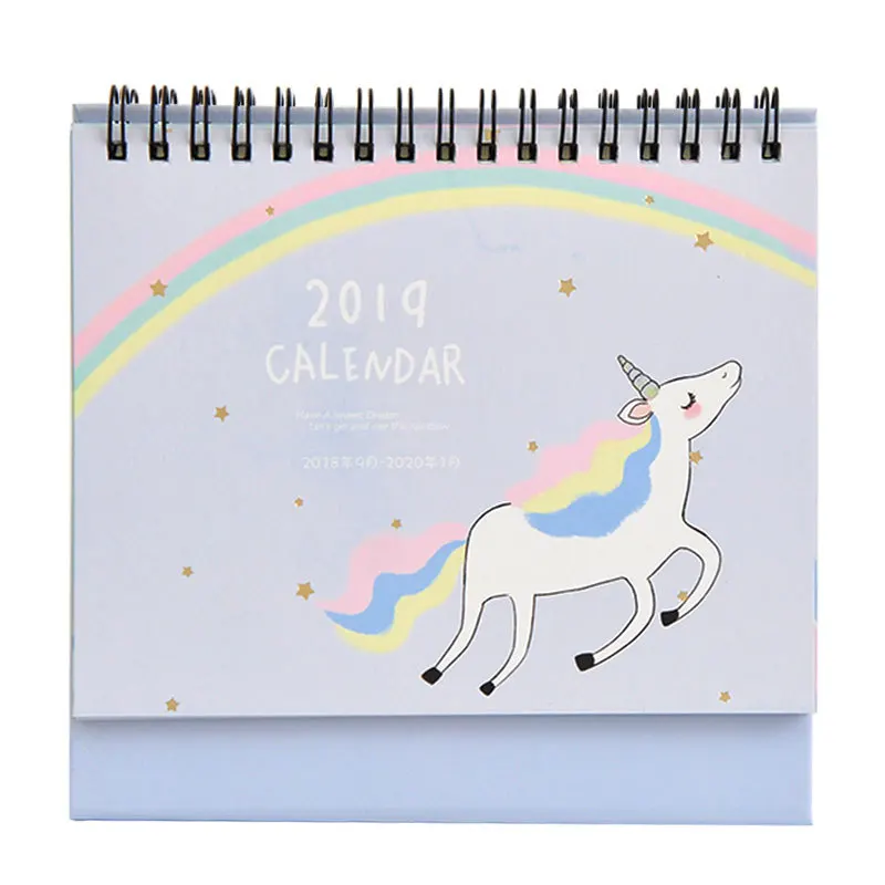 

2019 Calendar Unicorn Rainbow DIY Writing Desk Calendar Daily Agenda Organizer Schedule Planner School Office Supplies Gift