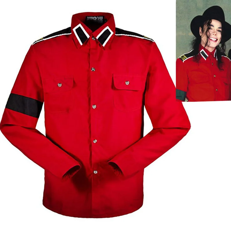 В памяти Майкл Джексон MJ красная Ретро мода CTE Anti-war хлопковая рубашка вышитая Сарк коллекция вышивка