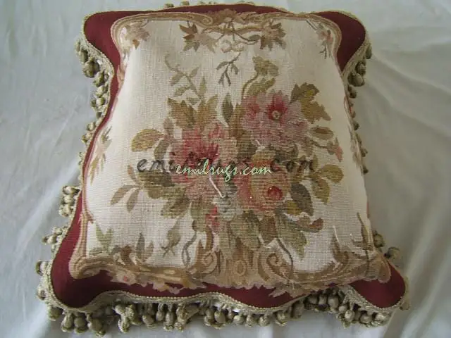 aubusson flower pillow case for seat sofa chair bedroom antique vintage wool handmade cusions cover45CMX45CM 18\ aubusson flower pillow case for seat sofa chair bedroom antique vintage wool handmade cusions cover45CMX45CM 18\