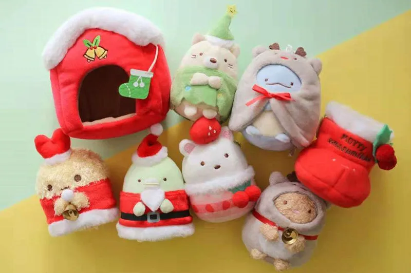 8 шт./компл. Новая Рождественская версия San X Sumikko Gurashi мягкие игрушки брелок