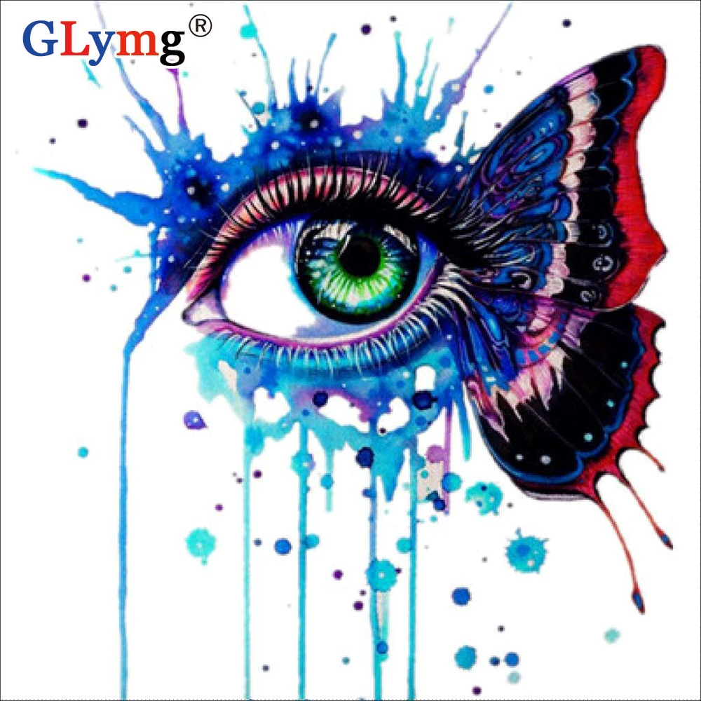 GLymg diy 5d diamond painting cross stitch full drill Butterfly eye diamond embroidery square Rhinestones Embroidery Home Decor