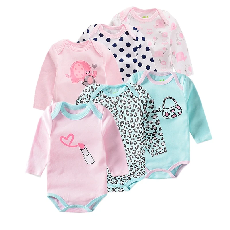 6 Pieces/lot Summer Baby Girl Bodysuit 