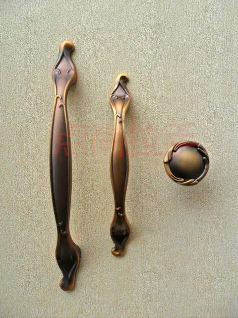 

Furniture wardrobe door cupboard doors drawer handles European American antique vintage copper Handle Coffee Honggu