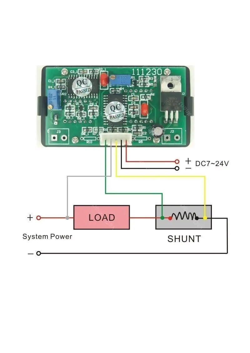 DC 20V 500A двунаправленный ток цифровой Ампер Вольтметр зарядка разрядка батареи