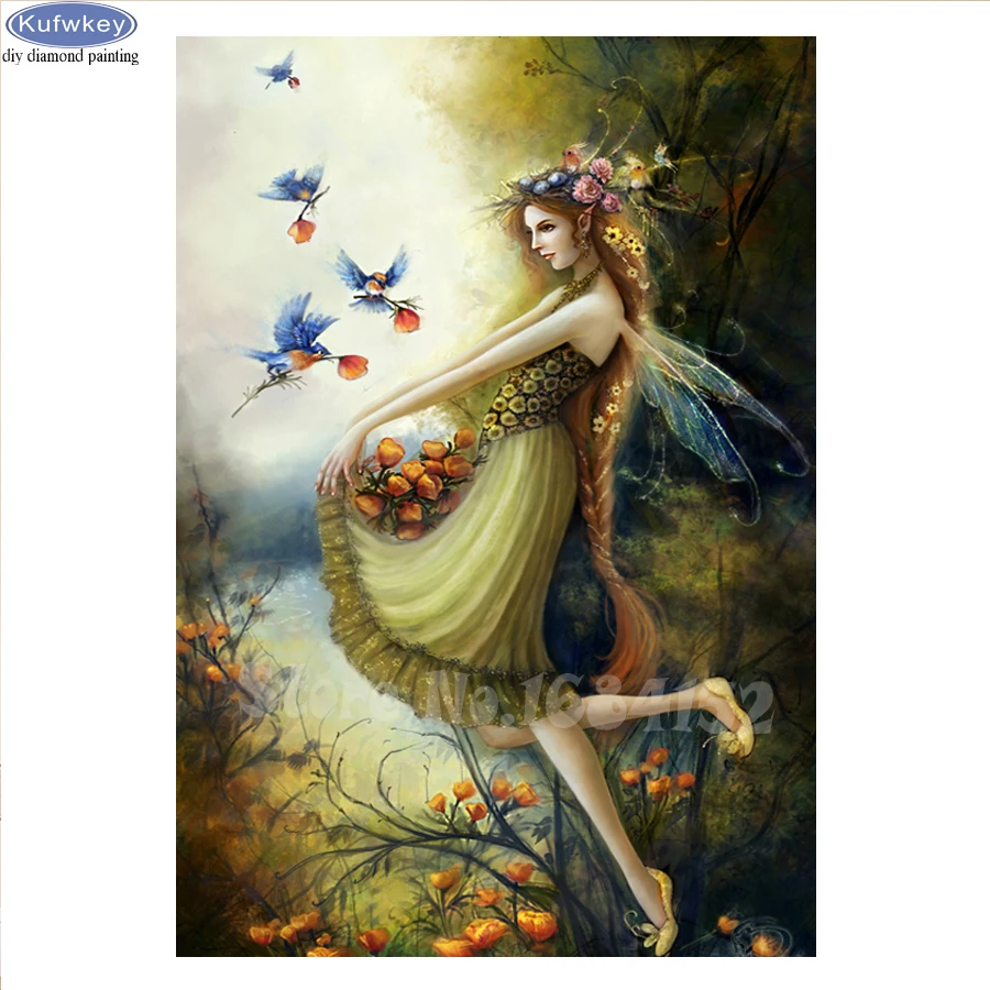 

Wall Sticker 5D Diy Diamond Embroidery Diamond Mosaic Butterfly Fairy and birds Diamond Painting Cross Stitch Wedding Decoration