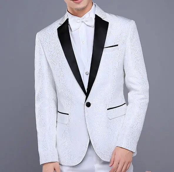 Free shipping mens royal blue/white/red jacquard pattern tuxedo jacket