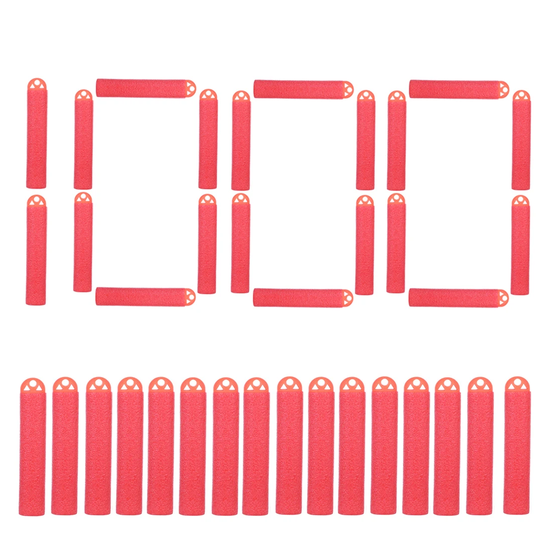 

100pcs/200pcs/400pcs/1000pcs 7 X 1.3cm Soft Bullet For Toy Gun Darts Hollow Soft Warhead Foam Dart For Nerf Blaster Red