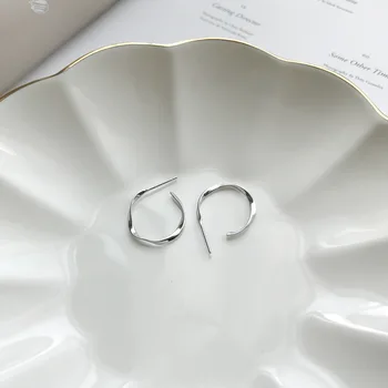 

Real Silver earrings female geometry rotating element tremella S925 pure silver nail wholesale earrings silver wholesale