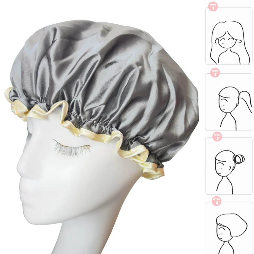 Cooking, Large Shower Cap Reusable Bath Elastic Band Spa Waterproof
