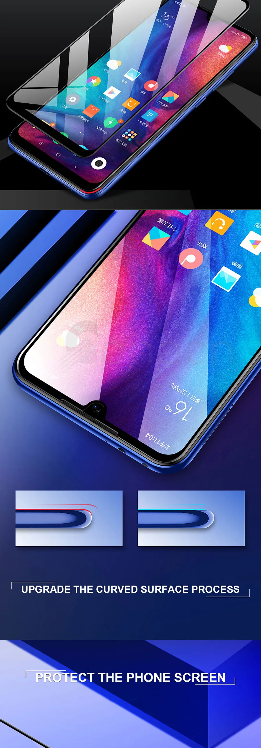 9D Защитное стекло для Xiaomi Redmi 7 6 Pro 6A 5 Plus 5A S2 закаленное защитное стекло для экрана для Redmi Note 5 5A 6 7 Pro пленка