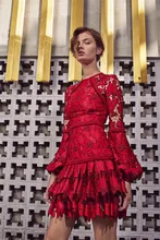 Mini red lace dress
