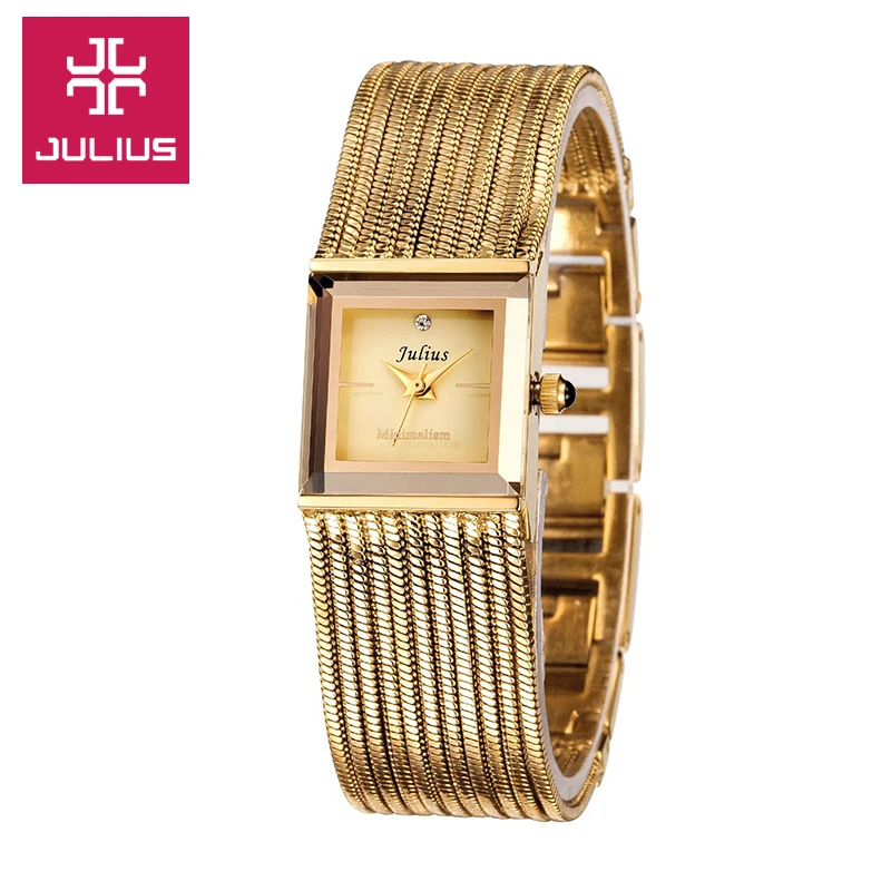 Julius Lady Woman Wrist Watch Quartz Hours Best Fashion Dress Korea Bracelet Brand Square Tassels Girl