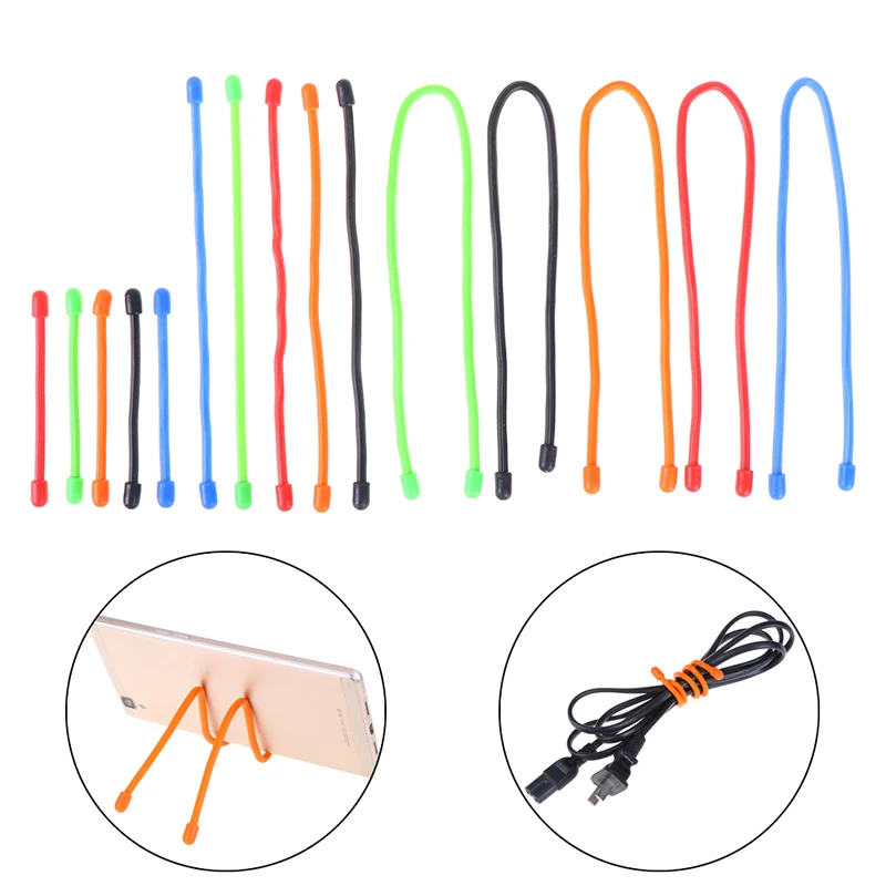 

5Pcs 3''6''12" Reusable Magic Rubber Twist Ties Cable Wire Gear Tie Organizer Cable Winder Colourful Random Color