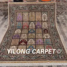 Yilong 6'x9 ручной работы персидские ковры Four Seasons изысканный Шелковый Ковры(ywx078a6x9