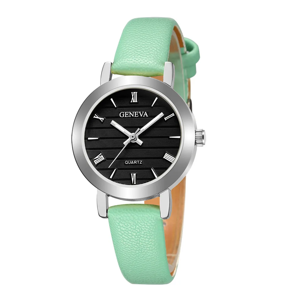 TIMES Thin модные женские часы кварцевые женские повседневные наручные часы черный кожаный ремешок женские часы Bayan Kol Saat* A - Цвет: Green