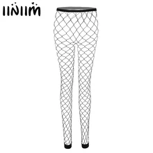 Iiniim женские экзотические чулочно-носочные изделия в сеточку прозрачные с высокой талией без ног эластичные колготки леггинсы чулки