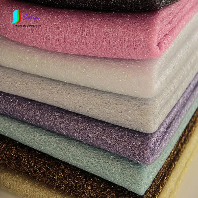 

Handmade Sew Background Decoration Lurex,Ultrathin and Ultralight Colorful Irregular Spider Web Polyester Mesh Fabric S0235L