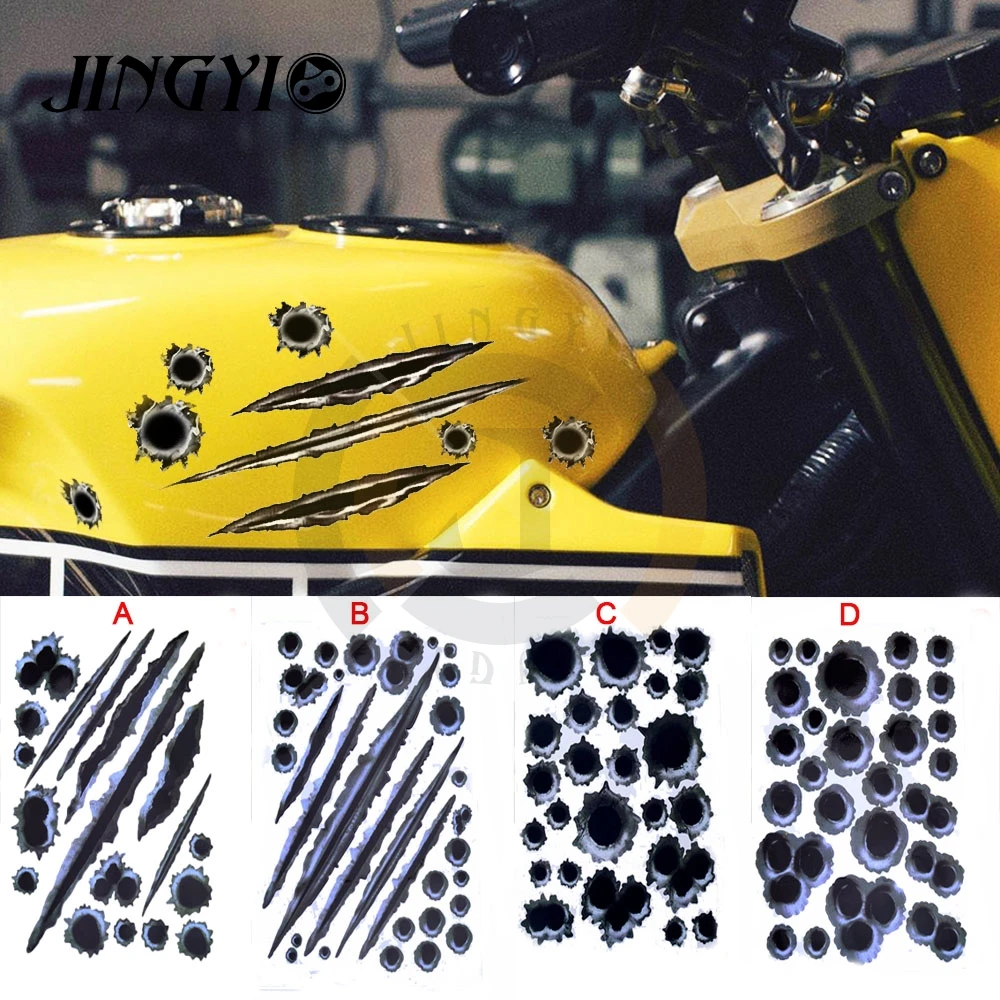 

For tmax 530 yz250f honda grom kawasaki harley touring electra glide Bullet Gun Decorative Decals cover Motorcycle Car Stickers
