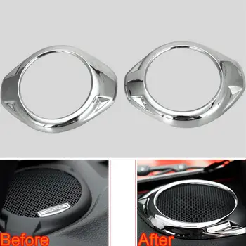 

BBQ@FUKA 2Pcs Car Front Door Speaker Sound Trim Cover Ring Protect Guard Cover Sticker Fit For Jeep Wrangler 2/4 Doors 07-2015