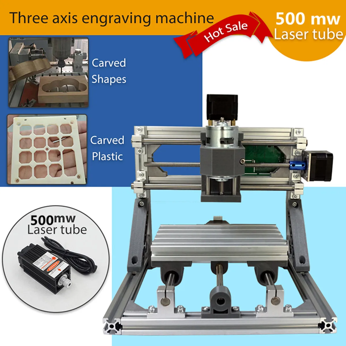 

CNC 1610 500mw GRBL Control DIY 3 Axis pcb Milling Machine Wood Router Laser Engraving Best Toys