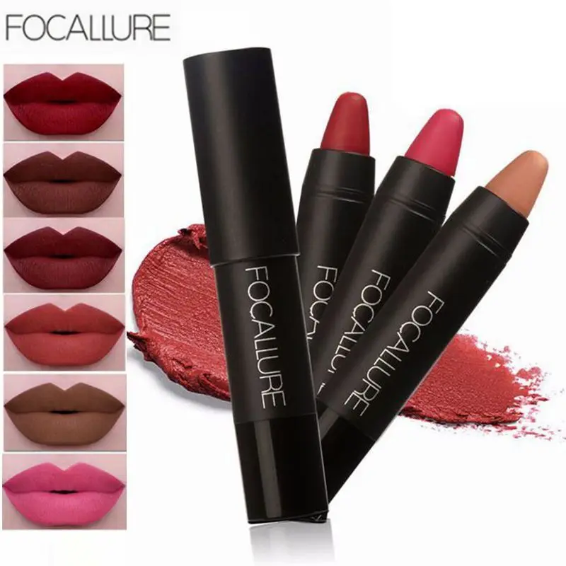 

12 Colors Lip Makeup Matte Lip Batom Mist Surface Long Lasting Moisturize Waterproof Focallure Brand Cosmetics Lipsticks Pencil