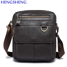 Hengsheng Hot sale vintage genuine leather men shoulder bags with cow leather men messenger for fashioni