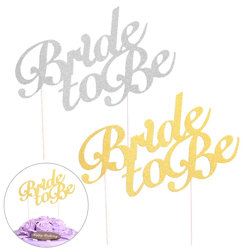 

Bride To Be Cake Topper Wedding Cupcakes Flag Glitter Paper Bachelorette Wedding Engagement Party Decor Bridal Shower Supplies
