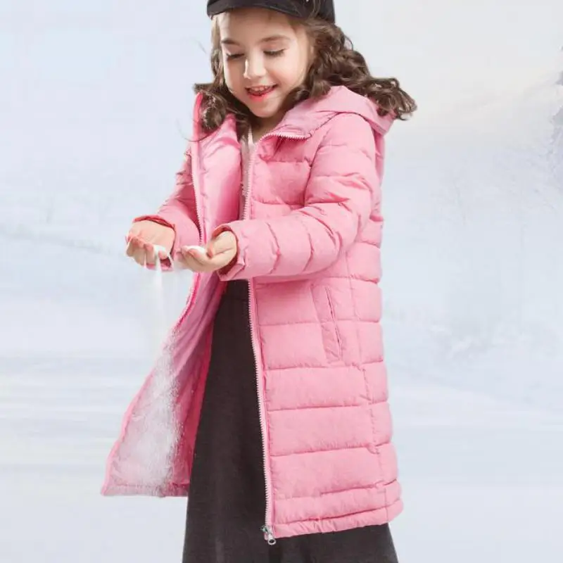 

New 2018 Winter Girls Coat Warm Girl Children Outerwear Coat Cotton Paddad Kids Clothing Fashion Jackets Christmas Costume 10 12