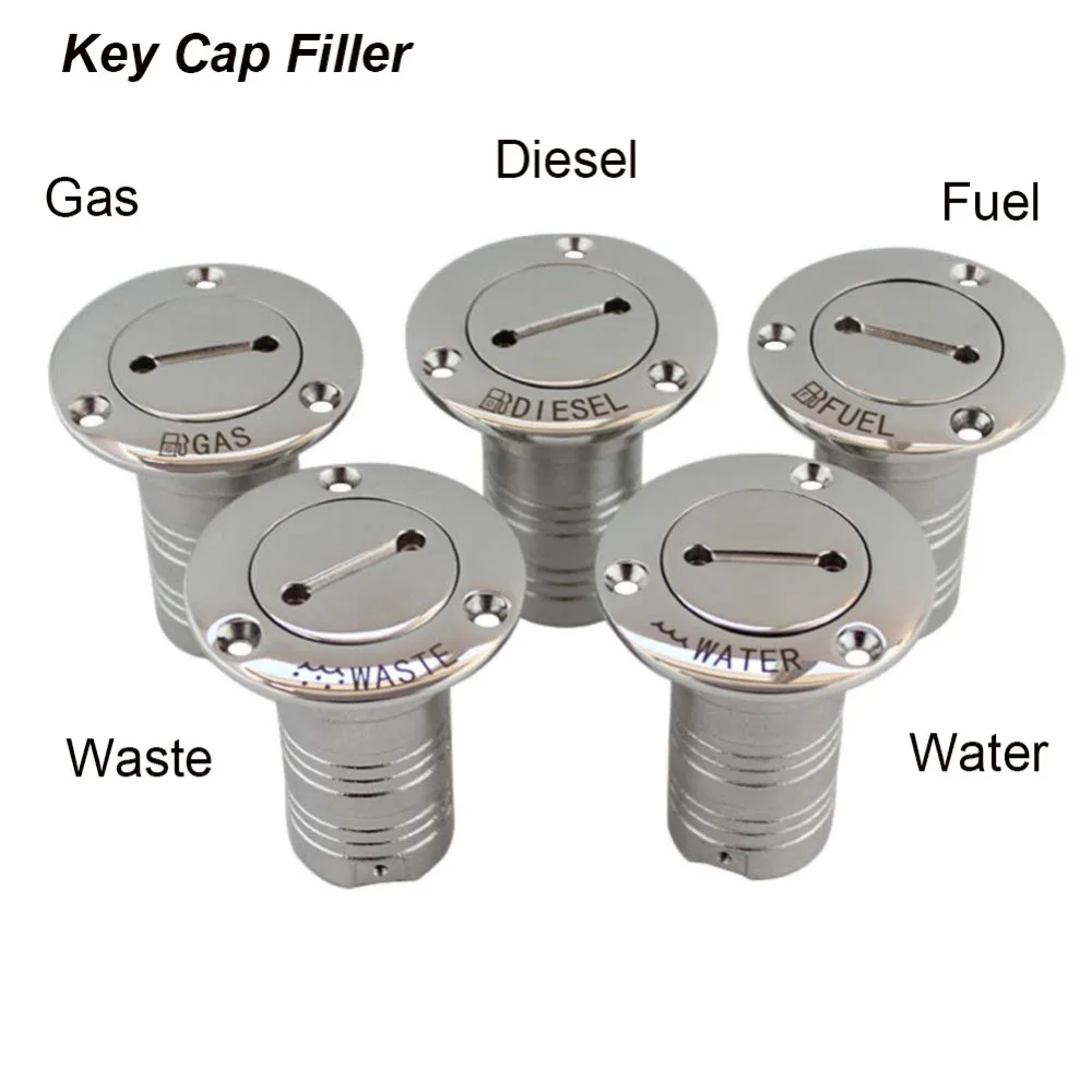 316 Stainless Steel Marine Boat Hardware Deck Filler Fuel Water Waste Diesel Gas Key Cap Fuel
