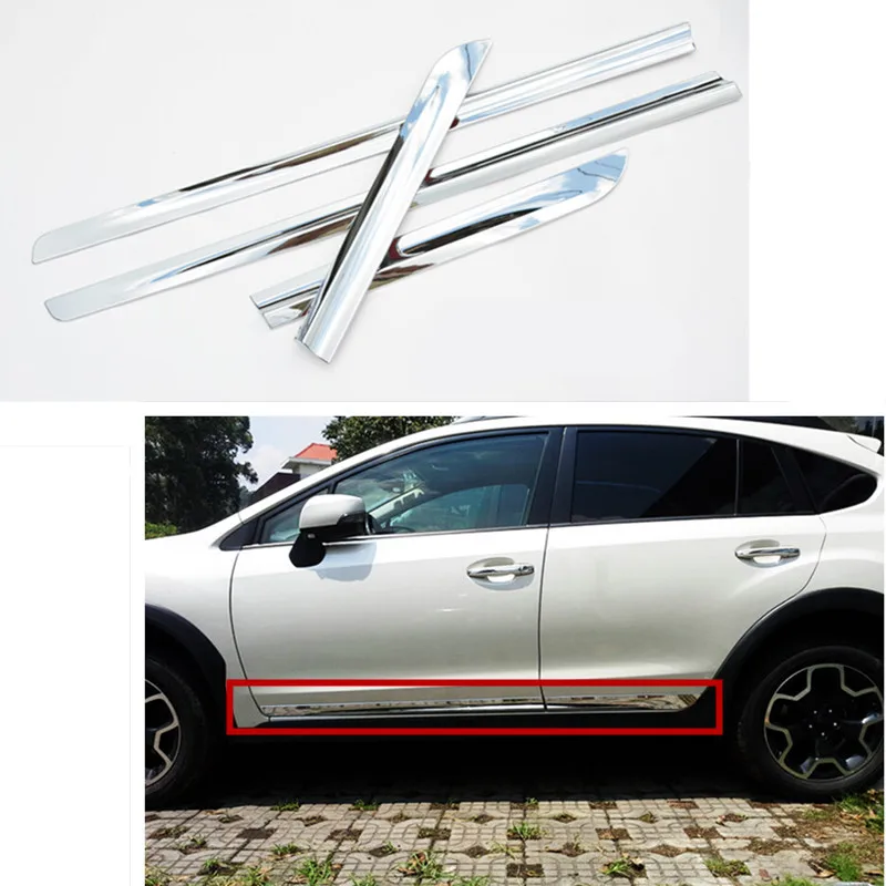 Стайлинга автомобилей сторона тела отделка украшения Накладка для Subaru XV 2012 2013 2014 2015 ABS Chrome 4 шт. в комплекте