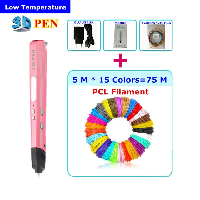 Best Price 2017 Newest Design 2 Color 3D Printing Pen USB Power Bank 3D Pens For Kids Drawing With Free 3D Pen Filament Free Shipping