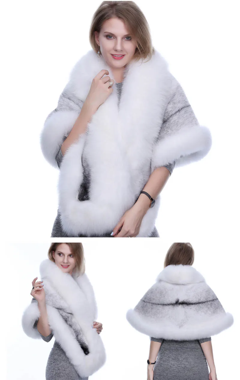 shawl with fur trim