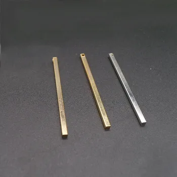 

200 PCS 2*30mm 3*40mm Fashion Metal Copper Rhodium KC Gold Color Square Long Pendant Connectors For Earring Jewelry Making