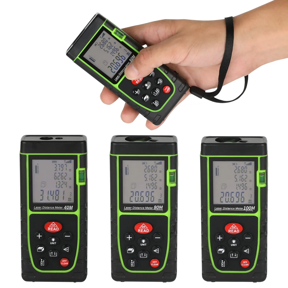 US $21.90 New Sassy 40M100M Green Laser Tape Measure Portable Laser Distance Meter Electronic Ruler For Measure Distance Area Volume Etc