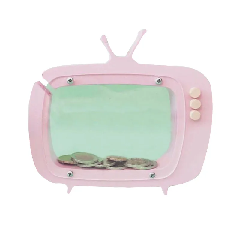 

Children's Room Docoration Woody Piggy Bank Home Decor Colorful TV Deposit Pot Transparent Dispenser Coin Bank Money Box