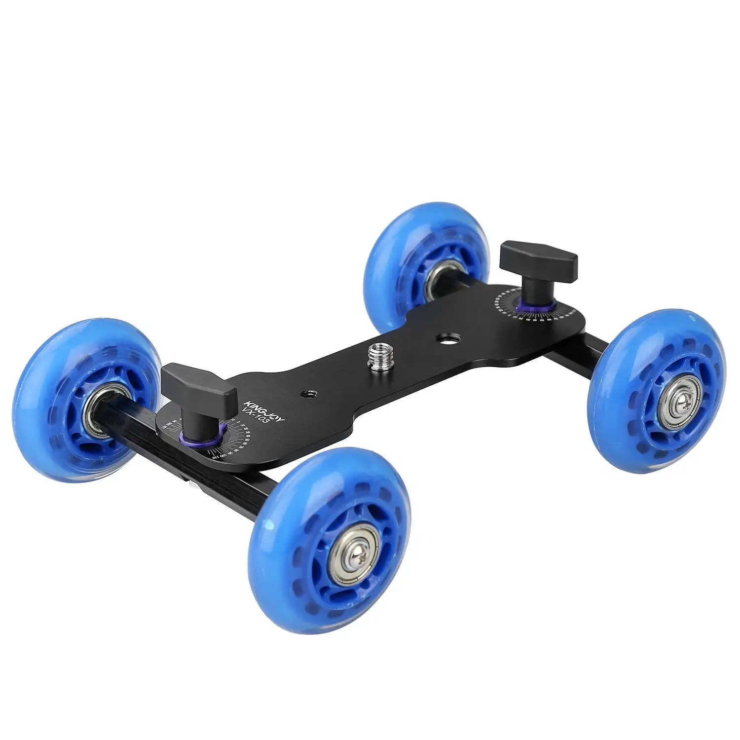 KINGJOY VX-103 Tabletop Mobile Rolling Slider Dolly Car,Skater Video Track Rail for Speedlite DSLR Camera Camcorder Rig