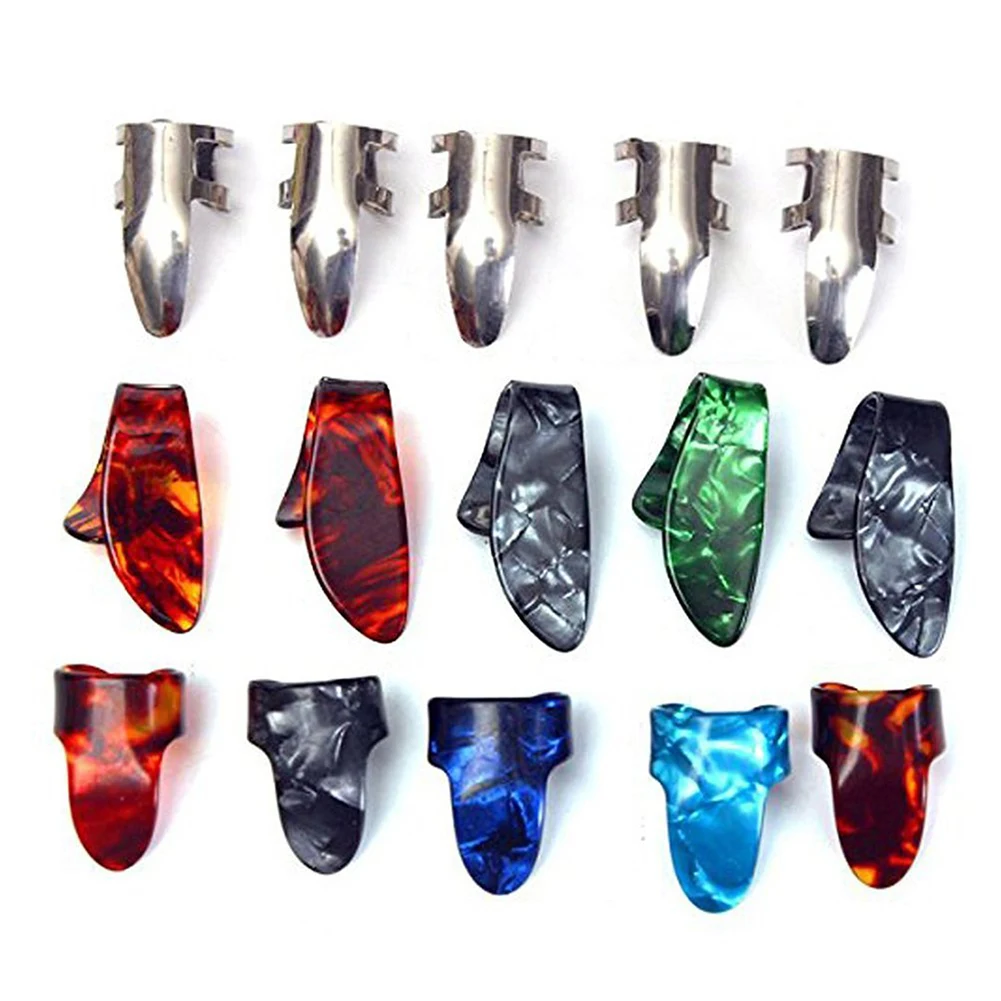 

5 PCS of (15pcs Guitar Picks humb Finger Picks Metal + plastic)