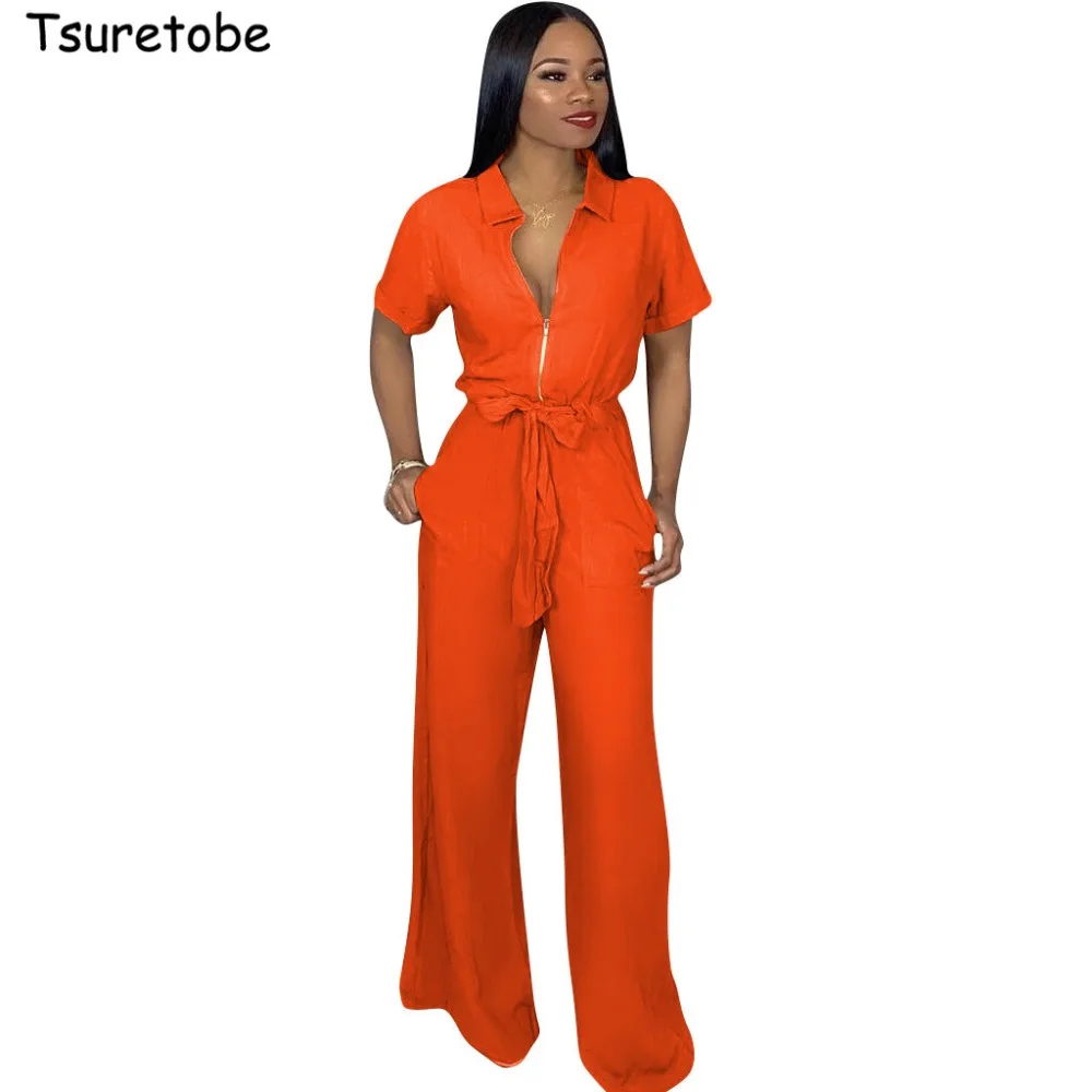 wide leg short sleeve jumpsuit