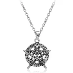 Dongsheng скелет со звёздами Готическая ведьма винтажный цвет серебра талисман ожерелье кулон в стиле панк Модные украшения-30