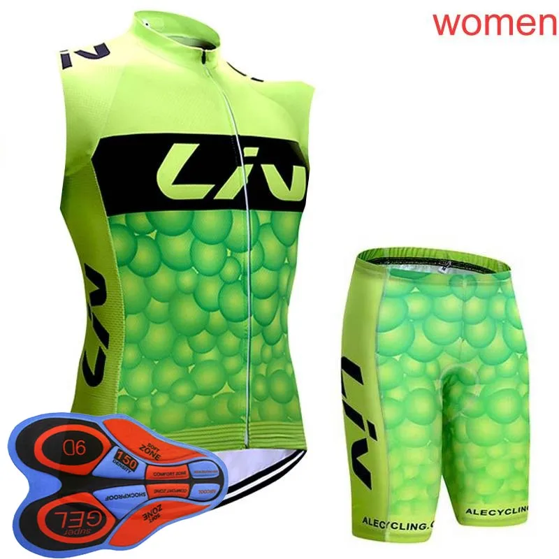 Liv летние женские трикотаж рукавов нагрудник шорты наборы 9D гелевая подкладка дышащая быстросохнущая велосипедная одежда Велоспорт